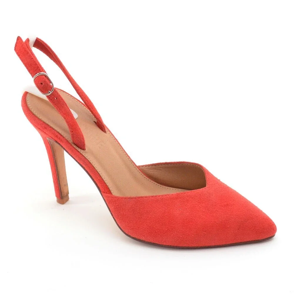 No. 6 Store Poppy Suede Pointed Toe Slingback Pumps 6 M